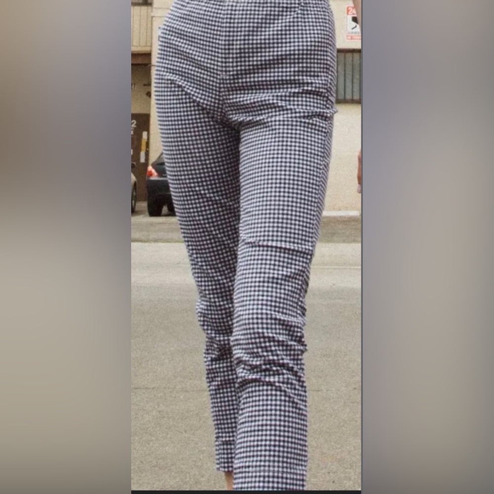 brandy melville blue and white checkered pants